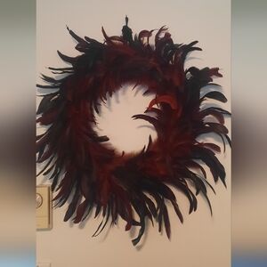 Black and Red Feather Wreath